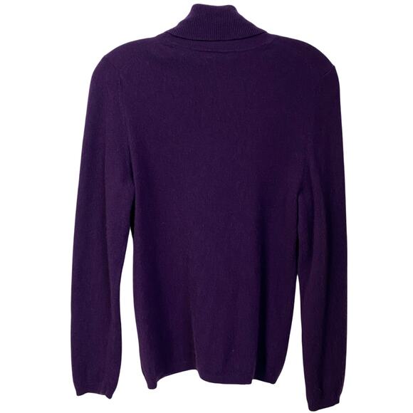 CHARTER CLUB XL 100% Cashmere Sweater Purple Relaxed Turtleneck See Measurements - Picture 12 of 12